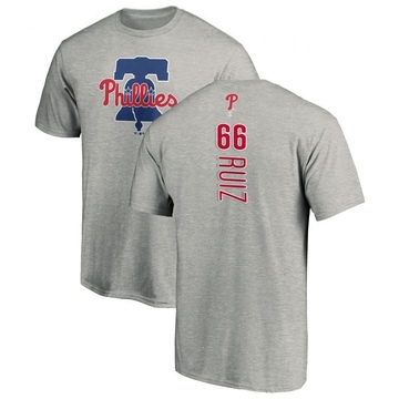 Men's Philadelphia Phillies Jose Ruiz ＃66 Backer T-Shirt Ash