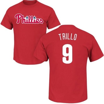 Men's Philadelphia Phillies Manny Trillo ＃9 Roster Name & Number T-Shirt - Red