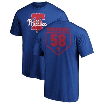 Men's Philadelphia Phillies Seranthony Dominguez ＃58 RBI T-Shirt - Royal