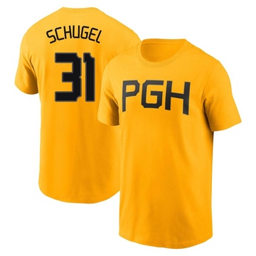 Men's Pittsburgh Pirates A.J. Schugel ＃31 2023 City Connect Name & Number T-Shirt - Gold