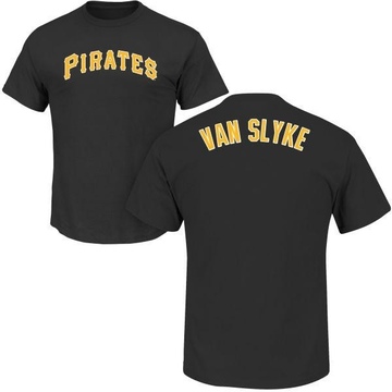 Men's Pittsburgh Pirates Andy Van Slyke ＃18 Roster Name & Number T-Shirt - Black