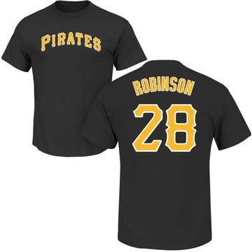Men's Pittsburgh Pirates Bill Robinson ＃28 Roster Name & Number T-Shirt - Black