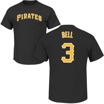 Men's Pittsburgh Pirates Jay Bell ＃3 Roster Name & Number T-Shirt - Black
