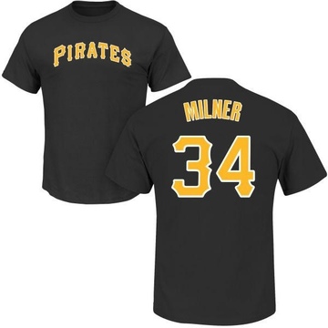 Men's Pittsburgh Pirates John Milner ＃34 Roster Name & Number T-Shirt - Black