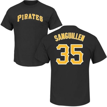 Men's Pittsburgh Pirates Manny Sanguillen ＃35 Roster Name & Number T-Shirt - Black