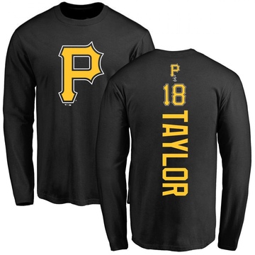 Men's Pittsburgh Pirates Michael Taylor ＃18 Backer Long Sleeve T-Shirt - Black