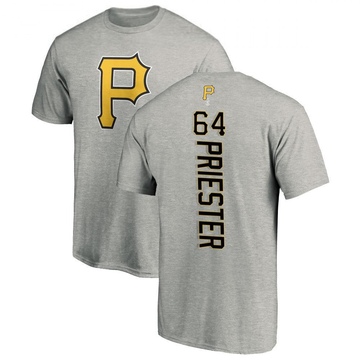 Men's Pittsburgh Pirates Quinn Priester ＃64 Backer T-Shirt Ash