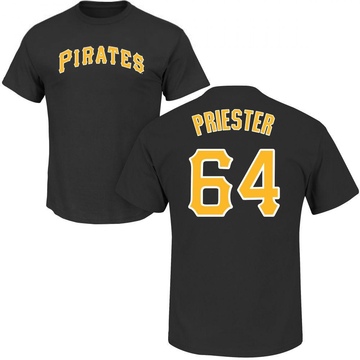 Men's Pittsburgh Pirates Quinn Priester ＃64 Roster Name & Number T-Shirt - Black