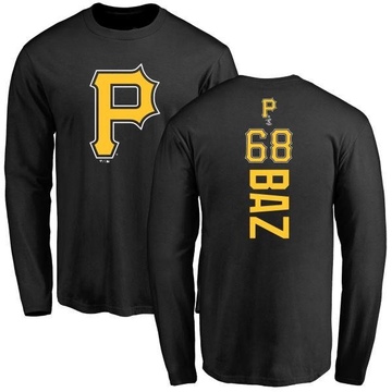 Men's Pittsburgh Pirates Shane Baz ＃68 Backer Long Sleeve T-Shirt - Black