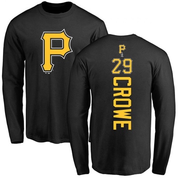 Men's Pittsburgh Pirates Wil Crowe ＃29 Backer Long Sleeve T-Shirt - Black