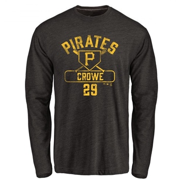 Men's Pittsburgh Pirates Wil Crowe ＃29 Base Runner Long Sleeve T-Shirt - Black