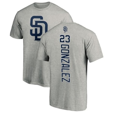 Men's San Diego Padres Adrian Gonzalez ＃23 Backer T-Shirt Ash
