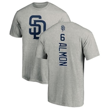Men's San Diego Padres Bill Almon ＃6 Backer T-Shirt Ash
