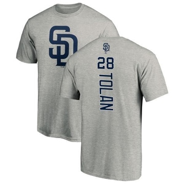 Men's San Diego Padres Bobby Tolan ＃28 Backer T-Shirt Ash