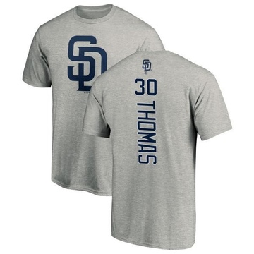 Men's San Diego Padres Derrel Thomas ＃30 Backer T-Shirt Ash
