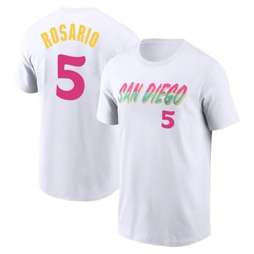 Men's San Diego Padres Eguy Rosario ＃5 2022 City Connect Name & Number T-Shirt - White
