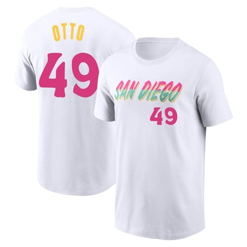 Men's San Diego Padres Glenn Otto ＃49 2022 City Connect Name & Number T-Shirt - White