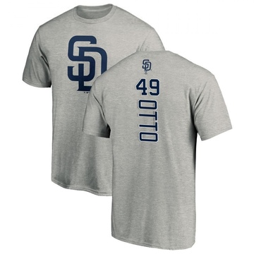 Men's San Diego Padres Glenn Otto ＃49 Backer T-Shirt Ash