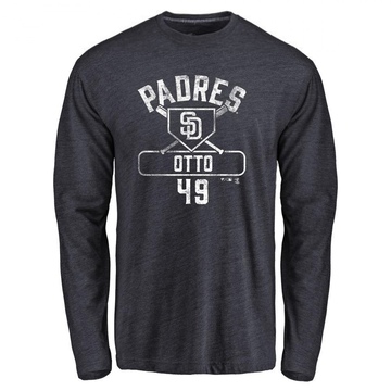 Men's San Diego Padres Glenn Otto ＃49 Base Runner Long Sleeve T-Shirt - Navy
