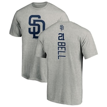 Men's San Diego Padres Heath Bell ＃21 Backer T-Shirt Ash