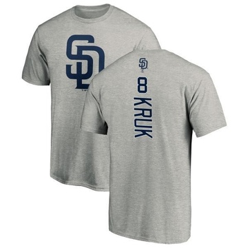 Men's San Diego Padres John Kruk ＃8 Backer T-Shirt Ash
