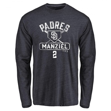 Men's San Diego Padres Johnny Manziel ＃2 Base Runner Long Sleeve T-Shirt - Navy