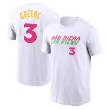 Men's San Diego Padres Khalil Greene ＃3 2022 City Connect Name & Number T-Shirt - White
