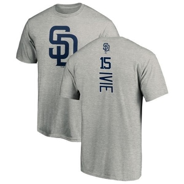 Men's San Diego Padres Mike Ivie ＃15 Backer T-Shirt Ash