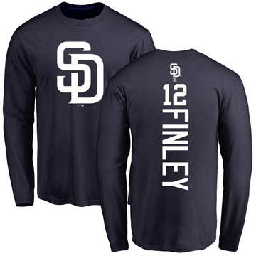 Men's San Diego Padres Steve Finley ＃12 Backer Long Sleeve T-Shirt - Navy