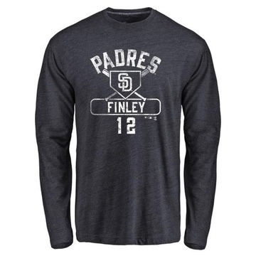 Men's San Diego Padres Steve Finley ＃12 Base Runner Long Sleeve T-Shirt - Navy