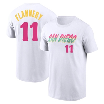 Men's San Diego Padres Tim Flannery ＃11 2022 City Connect Name & Number T-Shirt - White