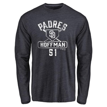 Men's San Diego Padres Trevor Hoffman ＃51 Base Runner Long Sleeve T-Shirt - Navy