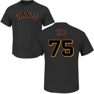 Men's San Francisco Giants Barry Zito ＃75 Roster Name & Number T-Shirt - Black