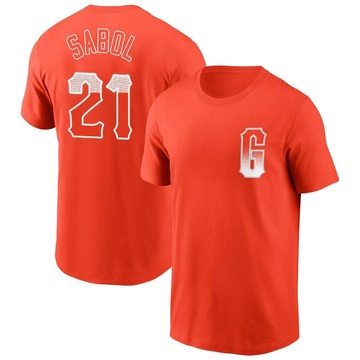 Men's San Francisco Giants Blake Sabol ＃21 City Connect Name & Number T-Shirt - Orange