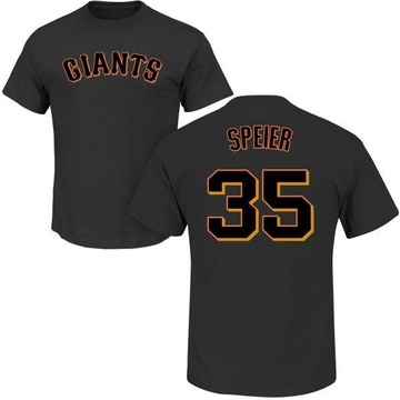 Men's San Francisco Giants Chris Speier ＃35 Roster Name & Number T-Shirt - Black