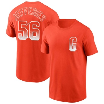 Men's San Francisco Giants Daulton Jefferies ＃56 City Connect Name & Number T-Shirt - Orange