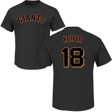 Men's San Francisco Giants Duane Kuiper ＃18 Roster Name & Number T-Shirt - Black