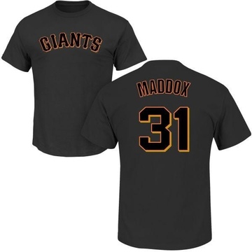 Men's San Francisco Giants Garry Maddox ＃31 Roster Name & Number T-Shirt - Black