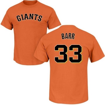 Men's San Francisco Giants Jim Barr ＃33 Roster Name & Number T-Shirt - Orange