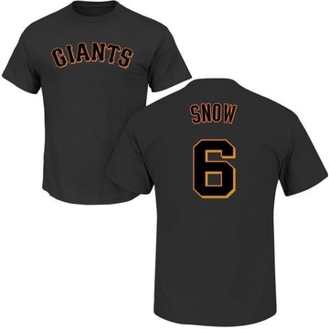 Men's San Francisco Giants J.t. Snow ＃6 Roster Name & Number T-Shirt - Black
