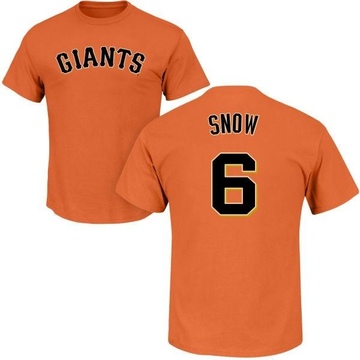 Men's San Francisco Giants J.t. Snow ＃6 Roster Name & Number T-Shirt - Orange