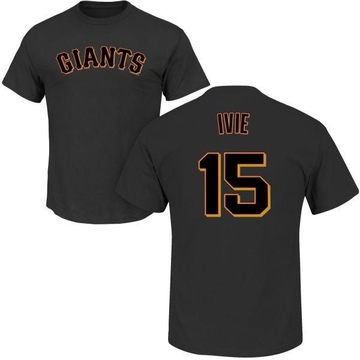 Men's San Francisco Giants Mike Ivie ＃15 Roster Name & Number T-Shirt - Black