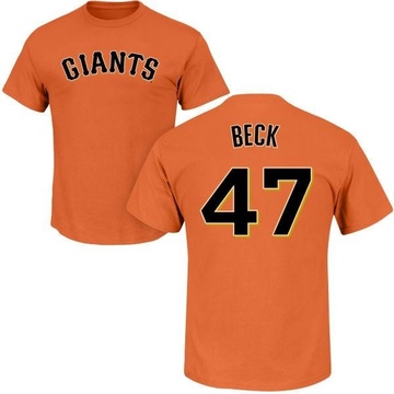 Men's San Francisco Giants Rod Beck ＃47 Roster Name & Number T-Shirt - Orange
