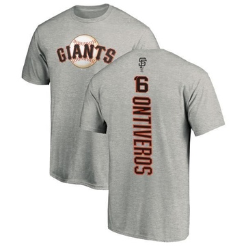 Men's San Francisco Giants Steve Ontiveros ＃16 Backer T-Shirt Ash