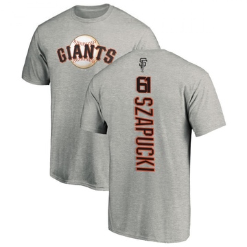 Men's San Francisco Giants Thomas Szapucki ＃61 Backer T-Shirt Ash