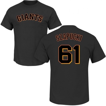 Men's San Francisco Giants Thomas Szapucki ＃61 Roster Name & Number T-Shirt - Black