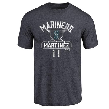 Men's Seattle Mariners Edgar Martinez ＃11 Base Runner T-Shirt - Navy