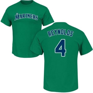 Men's Seattle Mariners Harold Reynolds ＃4 Roster Name & Number T-Shirt - Green