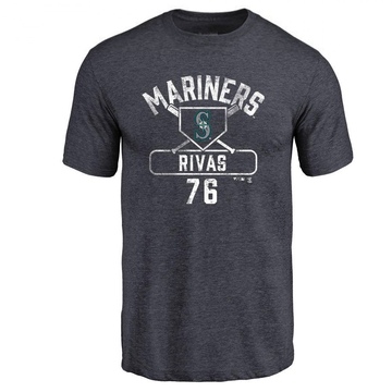 Men's Seattle Mariners Leonardo Rivas ＃76 Base Runner T-Shirt - Navy