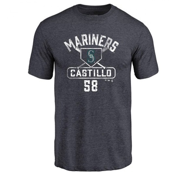 Men's Seattle Mariners Luis Castillo ＃58 Base Runner T-Shirt - Navy